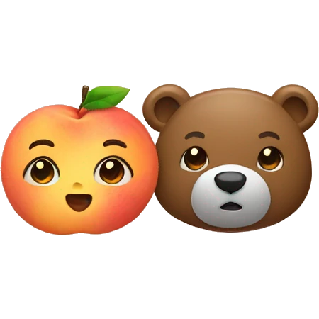 Bear and peach emojis as a couple  emoji