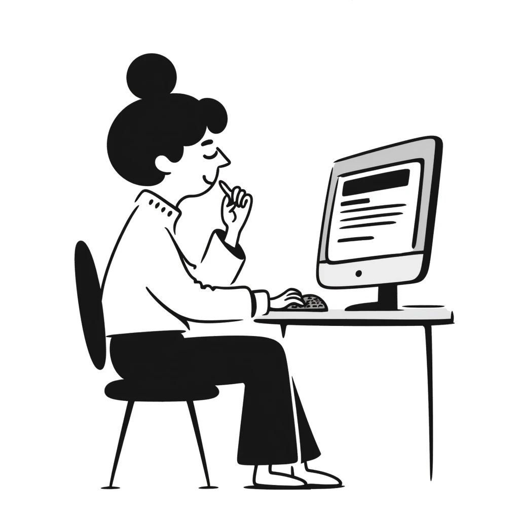 Person with calm expression, breathing deeply, finger hovering over keyboard, email draft visible emoji