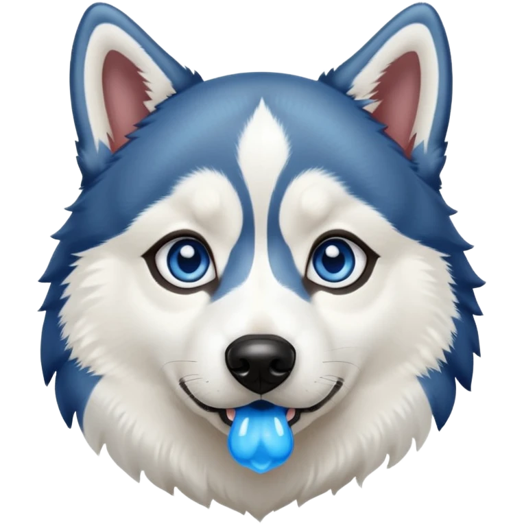 Un husky sibérien noir et blanc  emoji