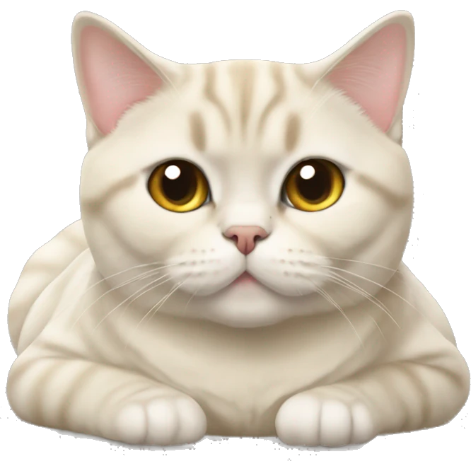 British shorthair cat cream laying down emoji