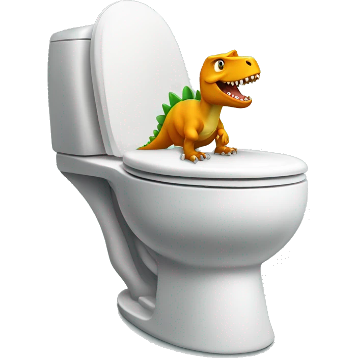 dinosaur pooping on the toilet emoji
