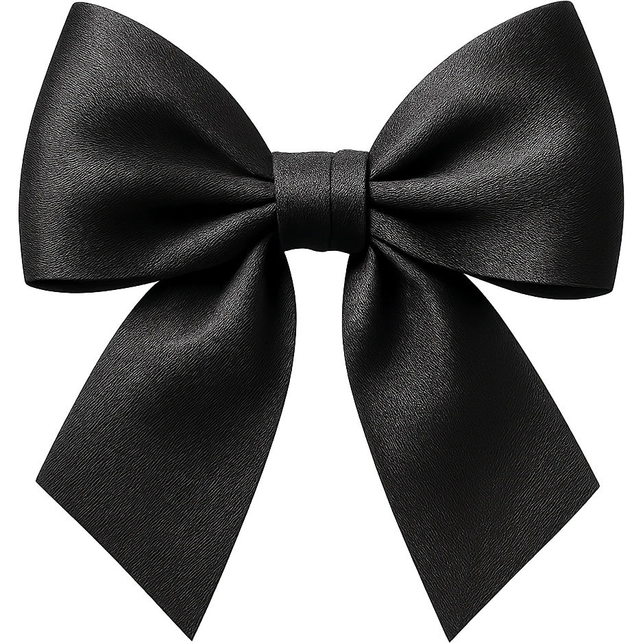 black white bow  , remove background emoji