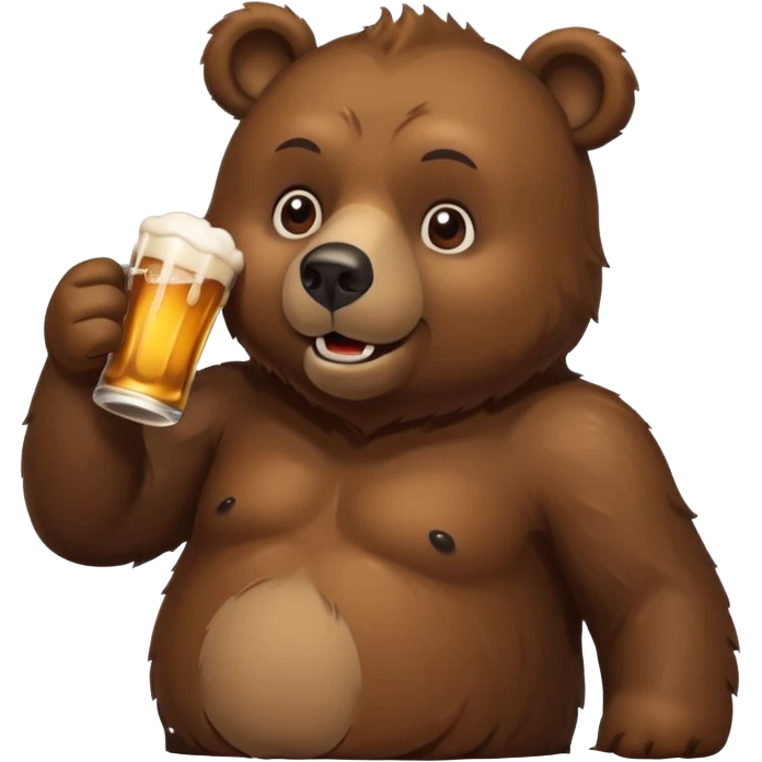 ours qui boit de la bière, saoul emoji