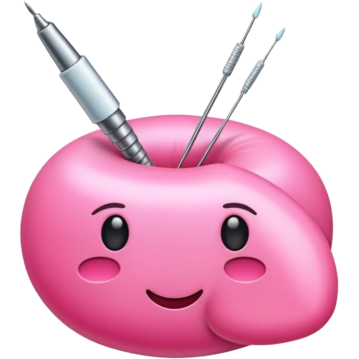 Hilo color rosado y aguja  emoji