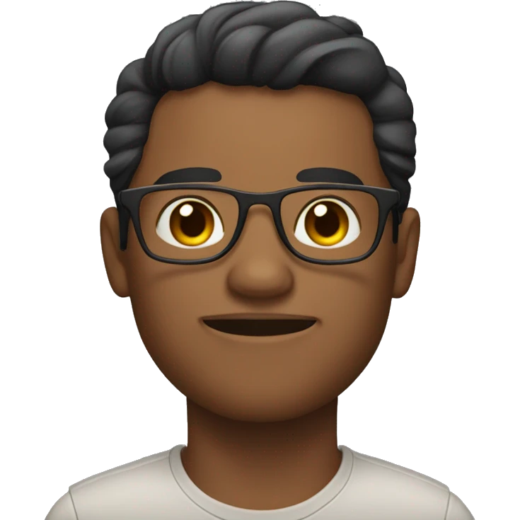 Male with glasses and 5:5 garma flesh-colored skin emoji