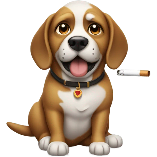 Dog smoking  emoji