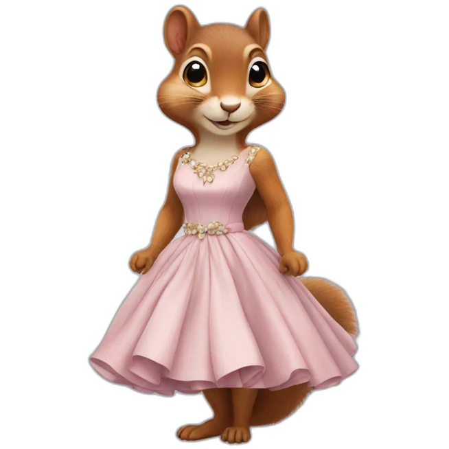 squirrel in a fashionable dress emoji