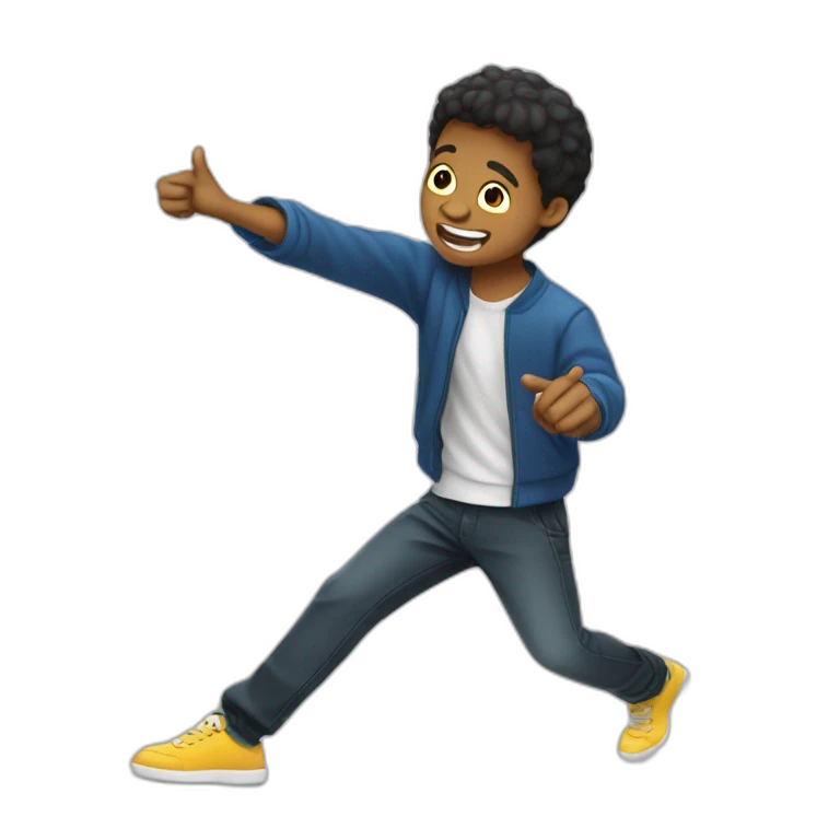 Garçon qui fait un dab emoji