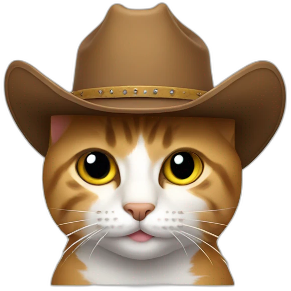 cat wearing a cowboy hat emoji