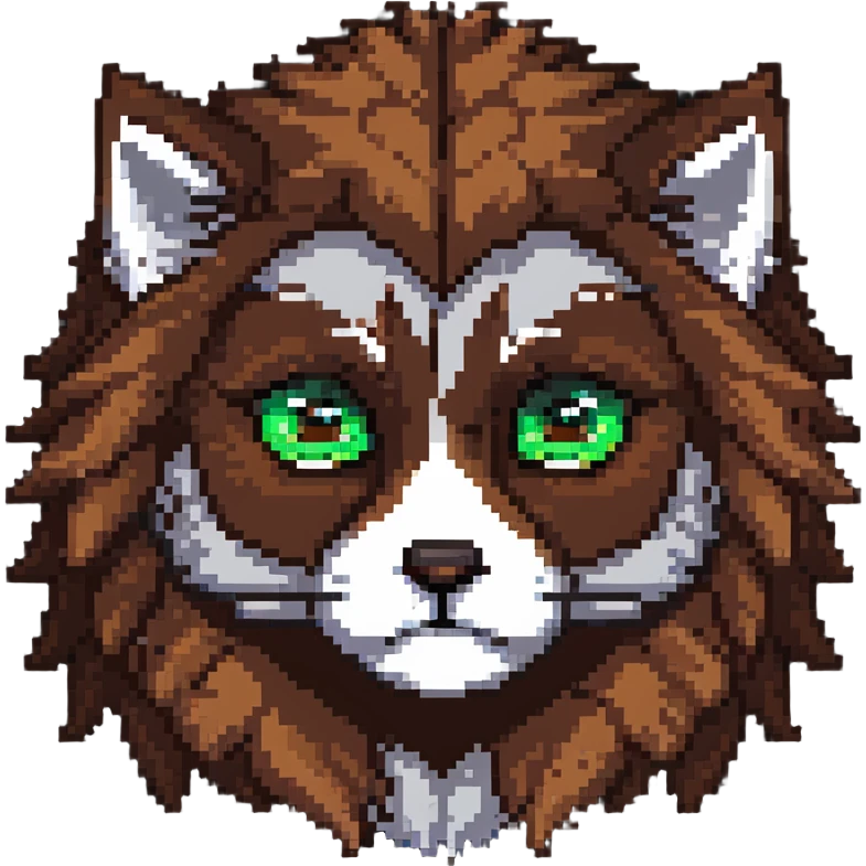 Johnny with brown semi-fluffy hair, one green eye and one brown eye emoji