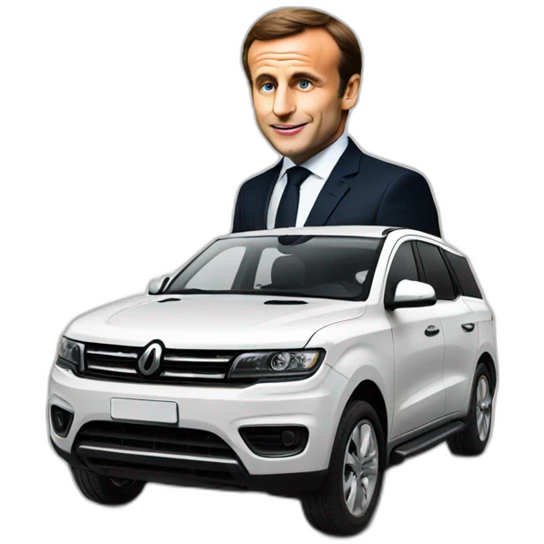 Macron on a car  emoji