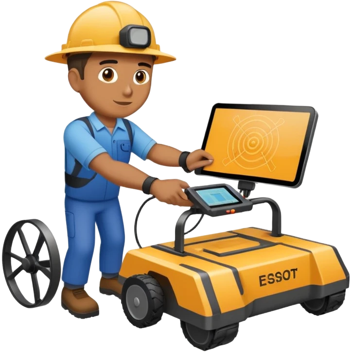 Guy using Ground Penetrating Radar emoji