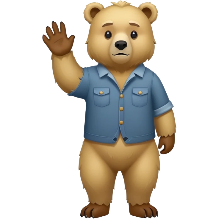 flat toon style blonde grizzly bear full body icon emoji