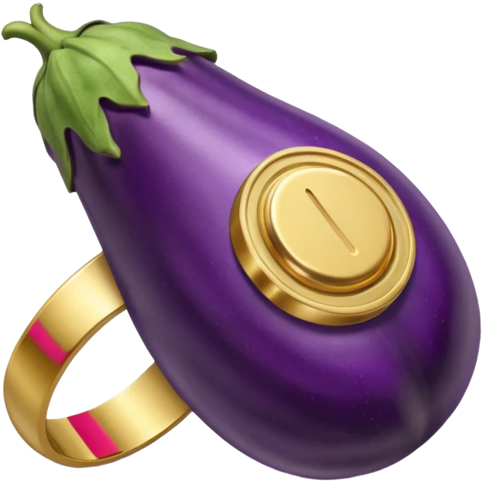 veiny eggplant with signet ring around it emoji