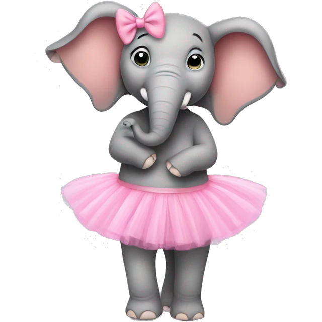 Elephant with a pink tutu emoji