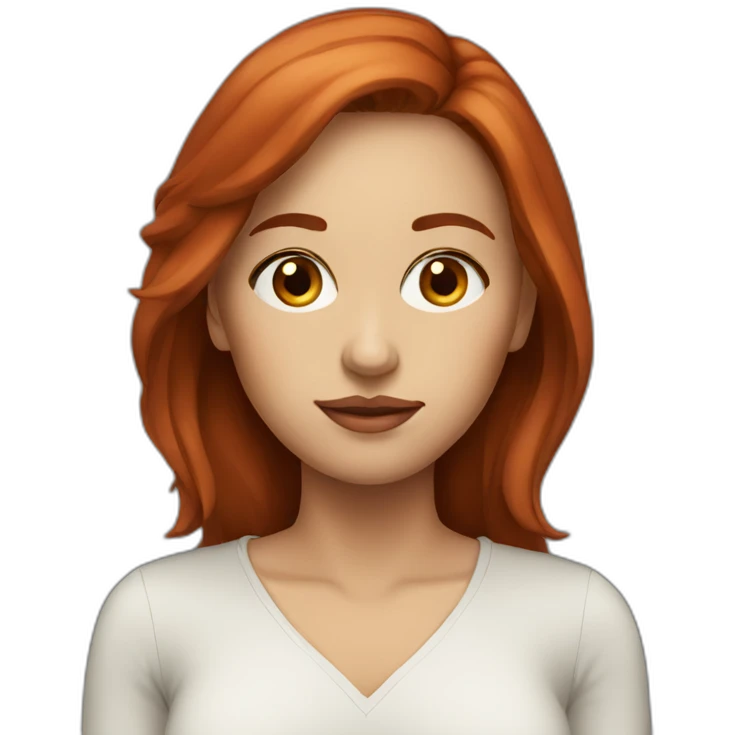 side eyes woman red/brown hair long emoji