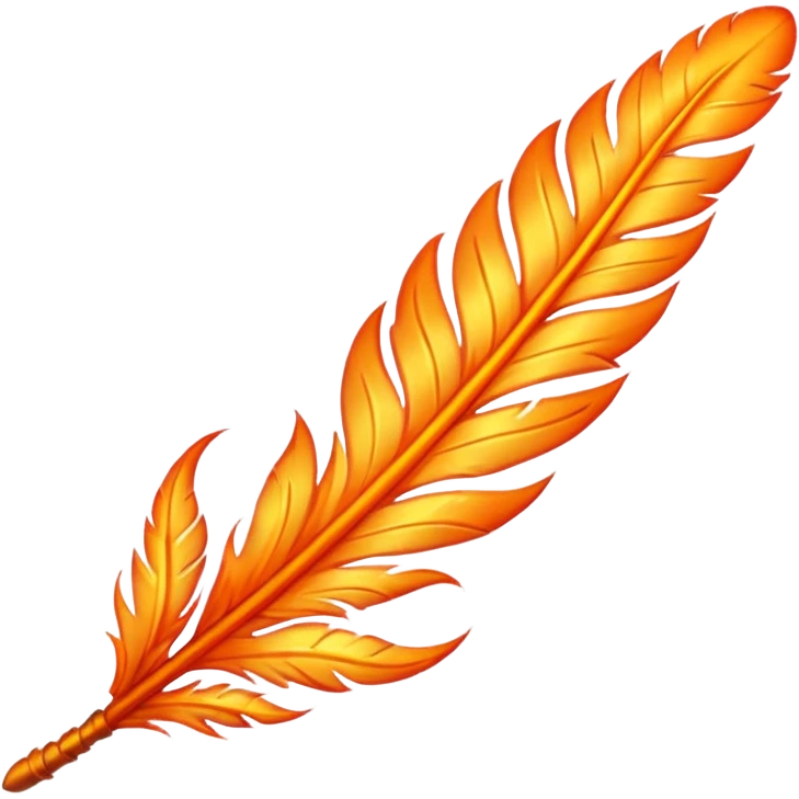 phoenix feather, glowing, fiery emoji