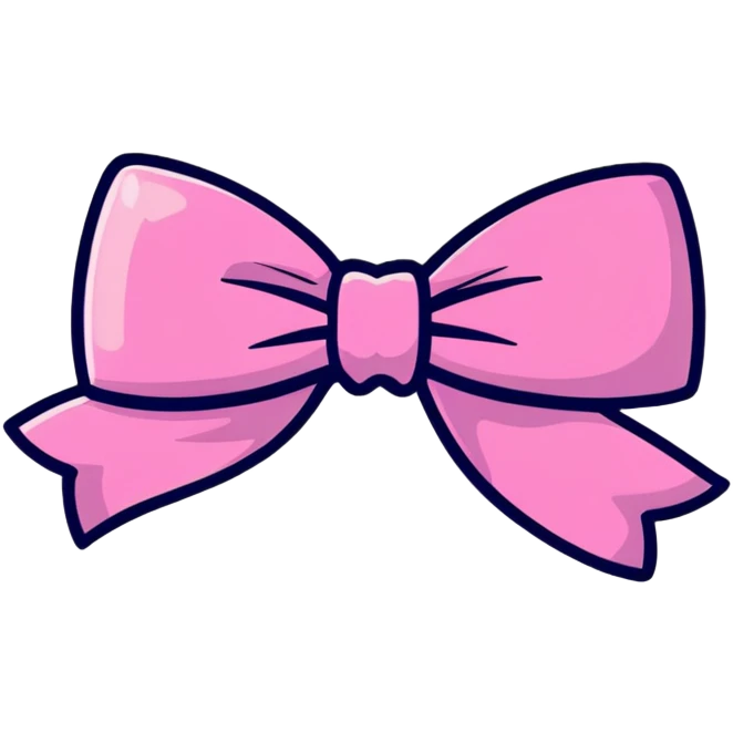 shiny pink bow emoji