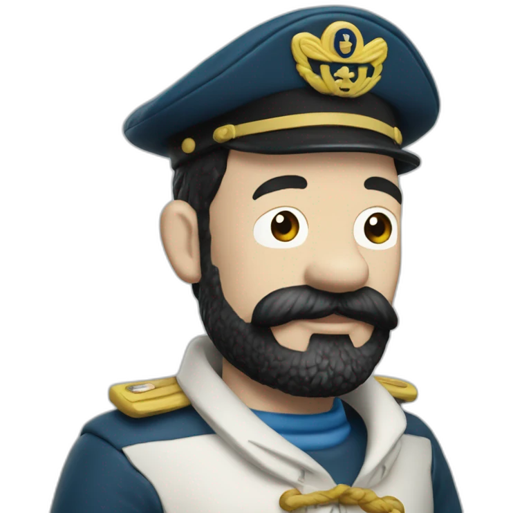Captain haddock from tintin in a sailor jacket emoji