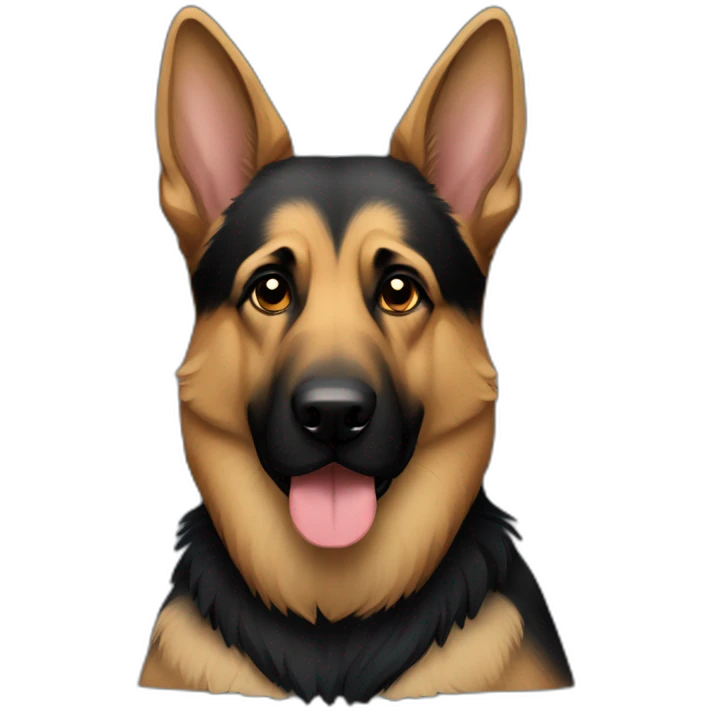 German Shepard with double coat and more black fur  emoji