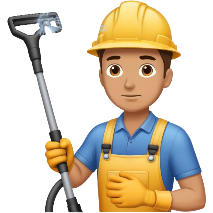 A man pressure cleaning like crazy emoji