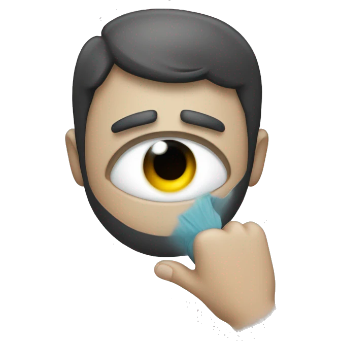 Hand on his eye and shaking his Head  emoji