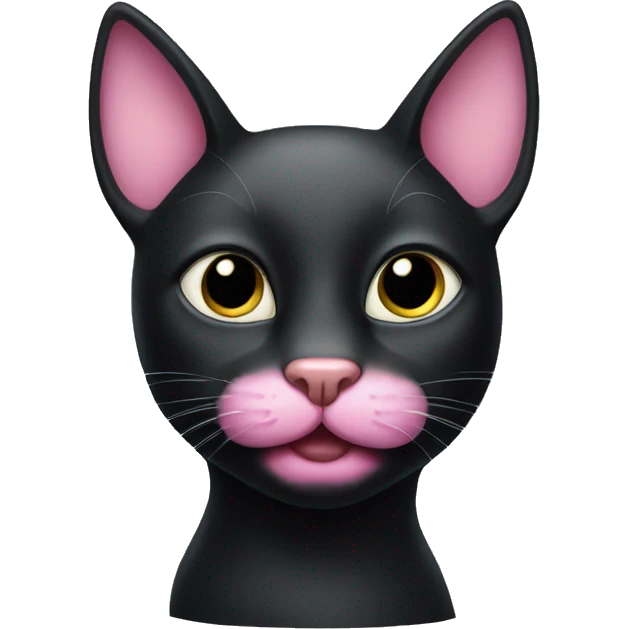 black cat with pink nose  emoji