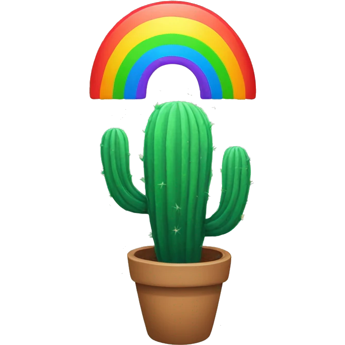 rainbow cactus  emoji