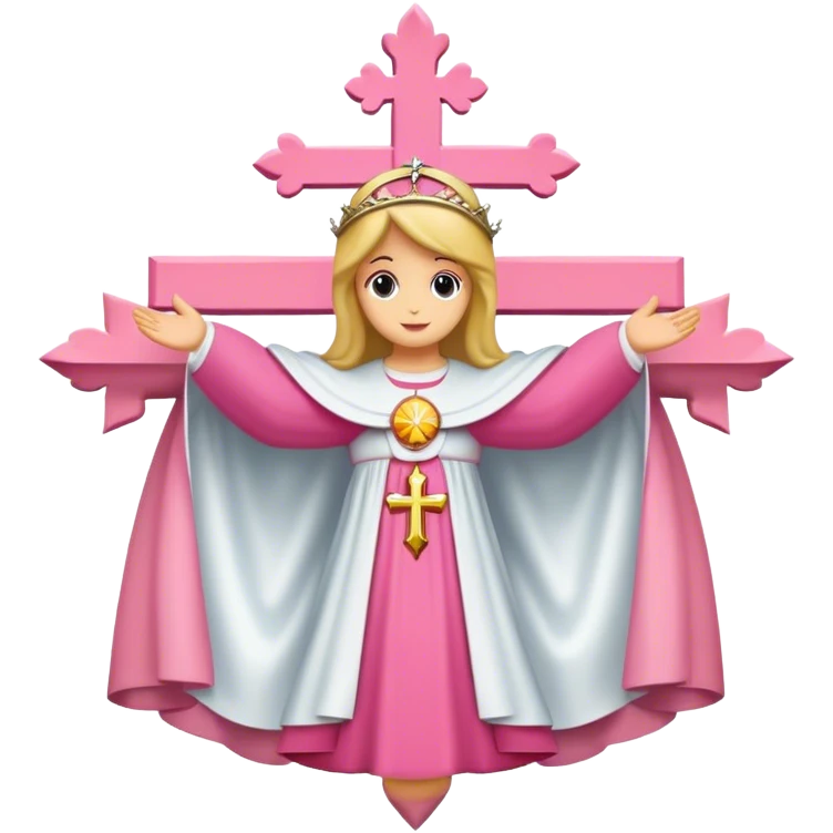 ave maria's emblem with a touch of pink emoji