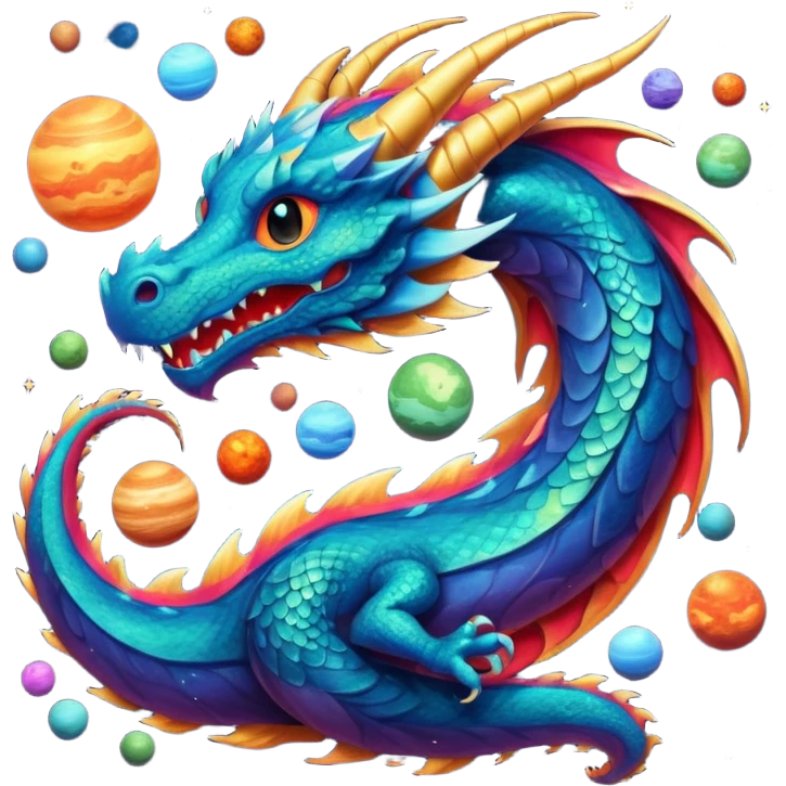 um dragão de planetas emoji
