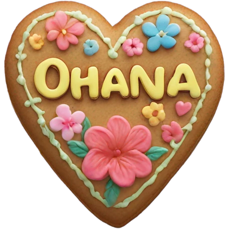 Cookie heart with ohana emoji