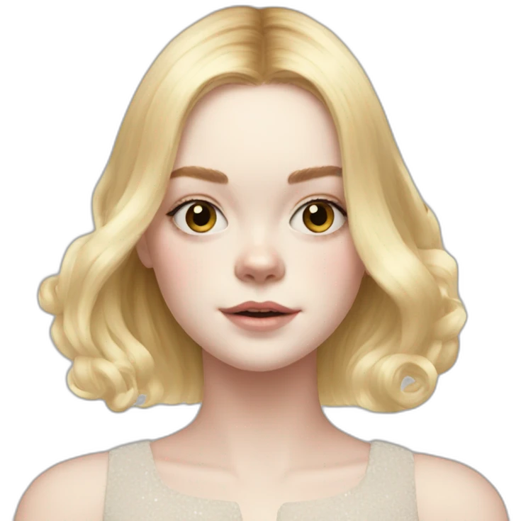 elle fanning with shoulder-length hair emoji