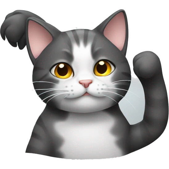 A cat scratching her head.. thinking emoji