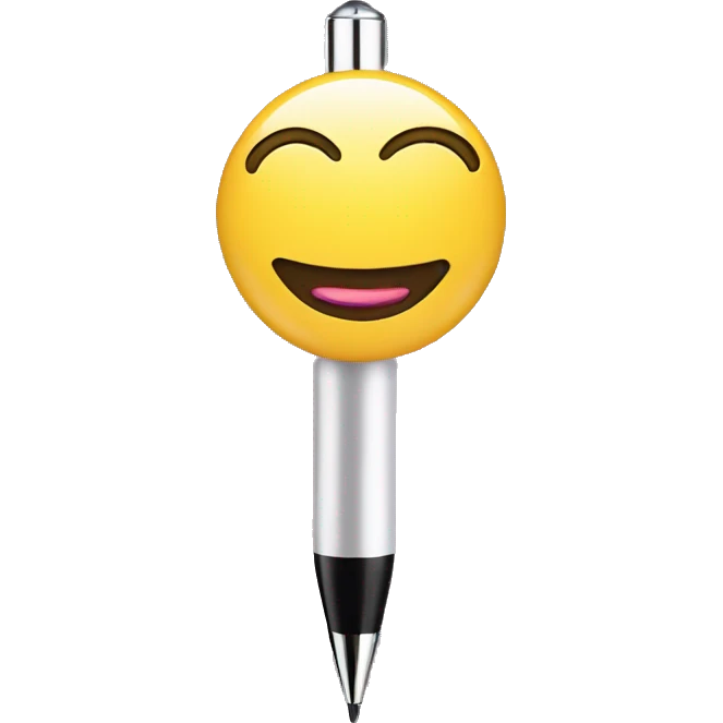 glamorous smiley face with pens emoji