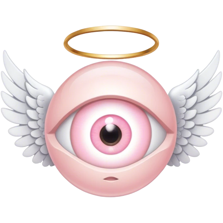 Light pink eye with angel wings emoji