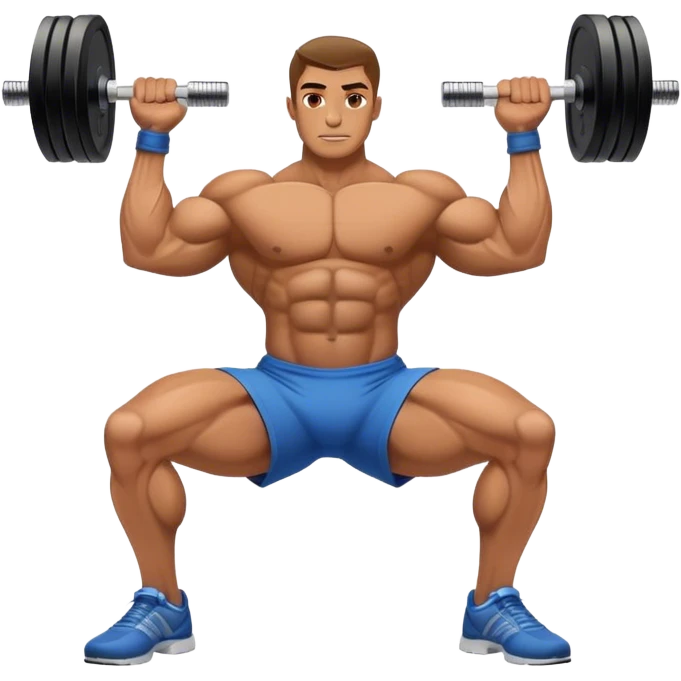 side-view bodybuilder dumbbell lunges emoji