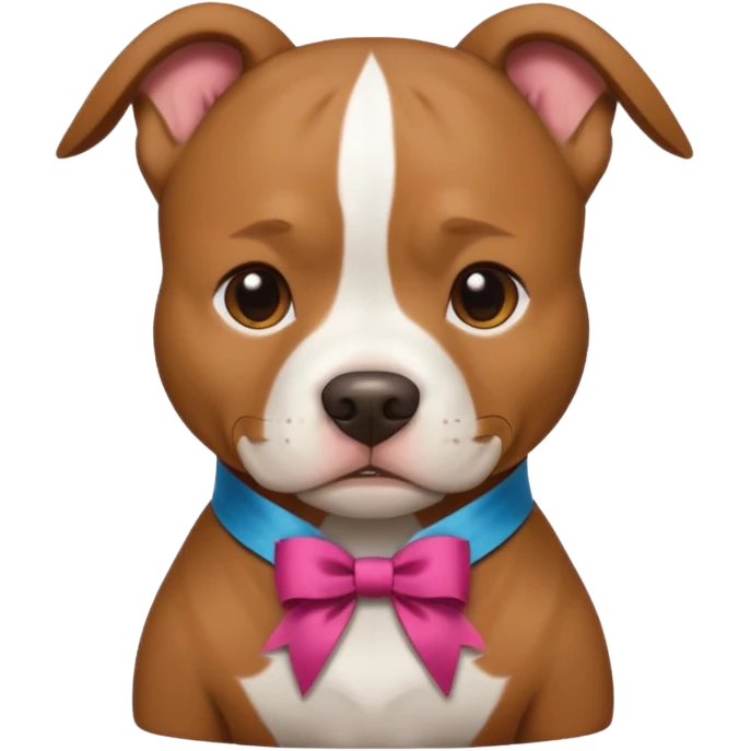 pitbull with head ribbon and shirt emoji