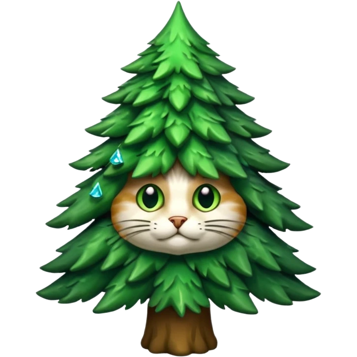 je veux un chapin ! un chat fusionné avec un sapin emoji