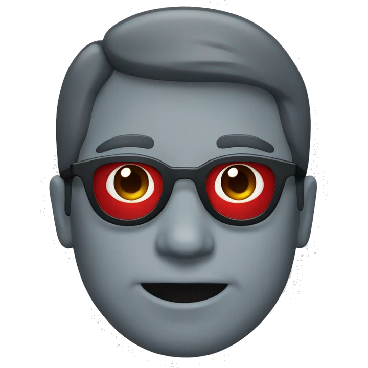 emoji con lentes colo azul y rojo emoji