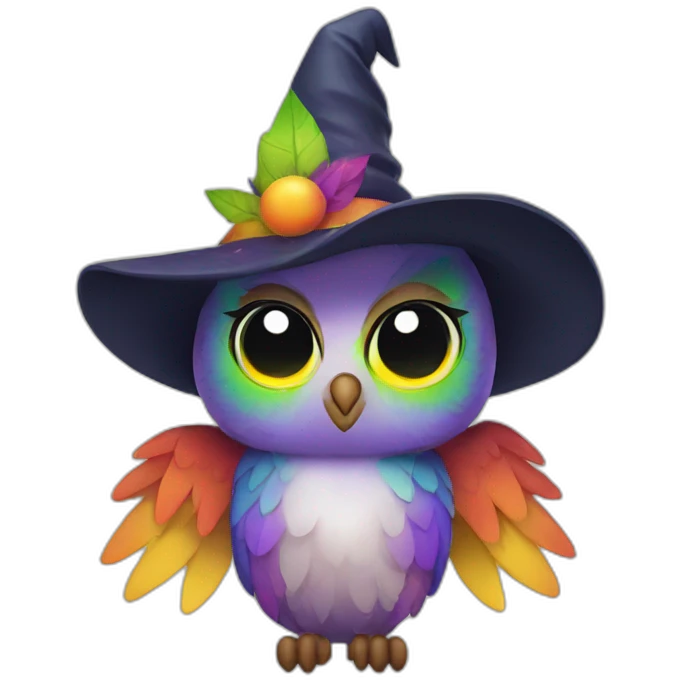 Rainbow Owl Witch emoji