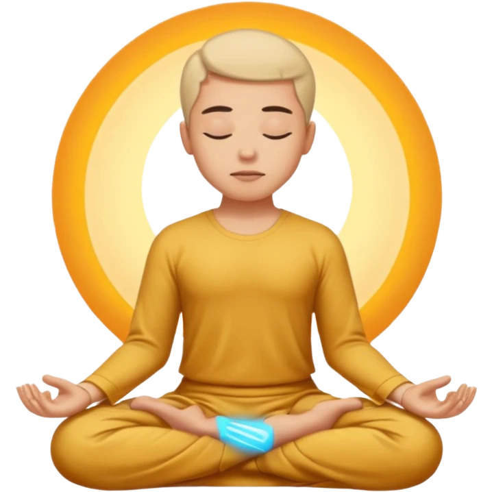 meditating person with peaceful expression, symbolizing composure emoji