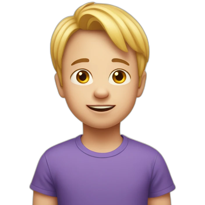 Down’s syndrome boy looking dopey emoji