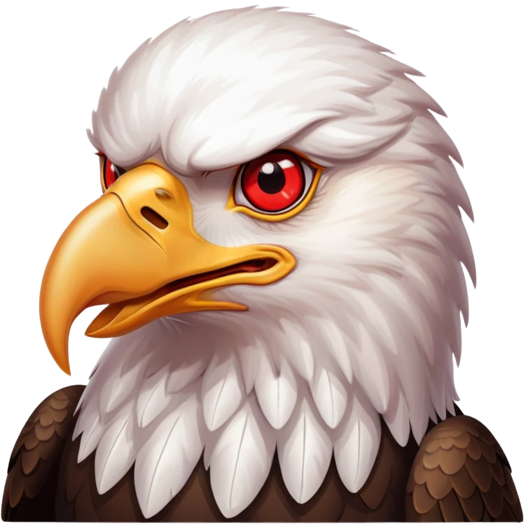 A eagle with red eyes Smoking a big joint emoji