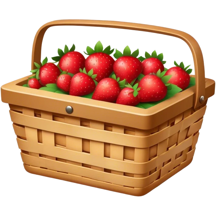 Aesthetic Picnic basket with straberries emoji