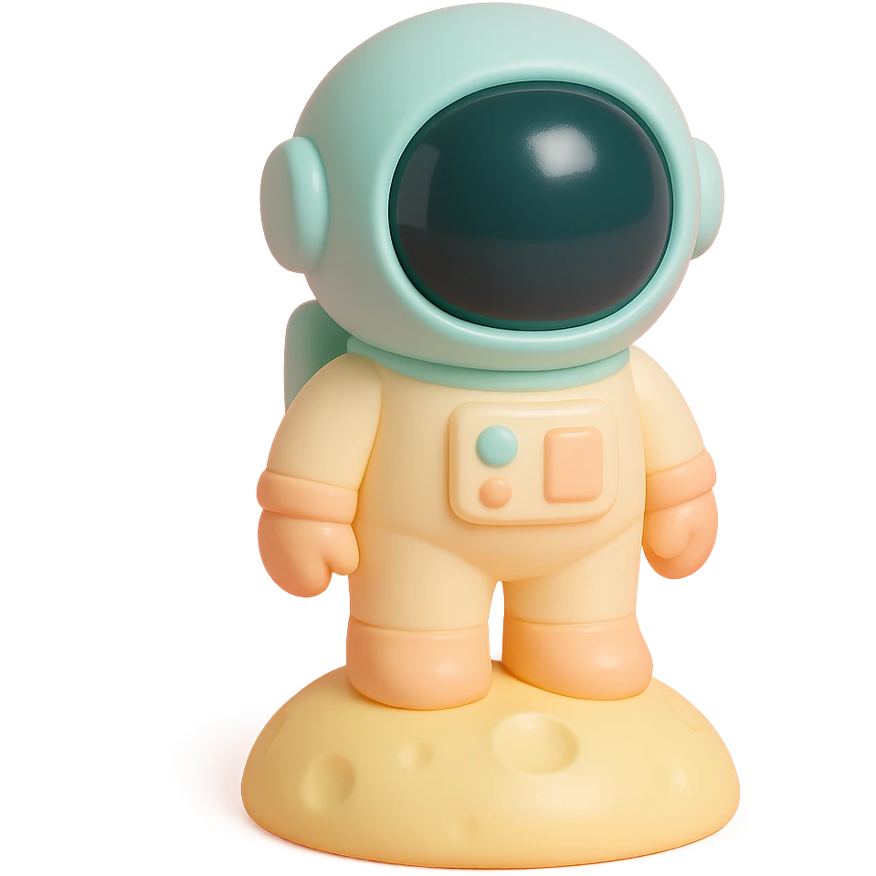 astronaut standing on the moon with visible lunar surface details emoji