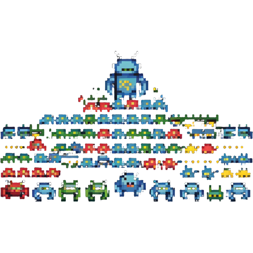 robot vs space invaders game emoji