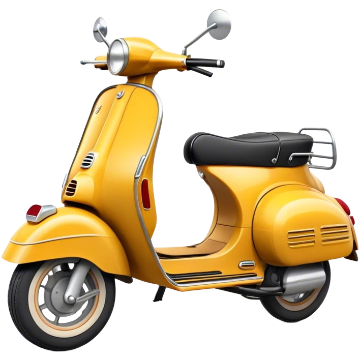 Cinematic Realistic Vespa Scooter Emoji, depicted as a stylish vintage Vespa with sleek retro design and vibrant colors, rendered with crisp textures and dynamic sunlit lighting that captures its iconic Italian charm. emoji