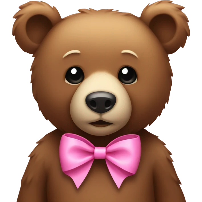 Bear with pink bow emoji