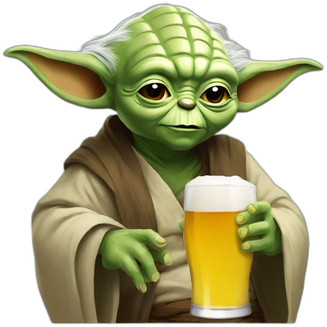 Yoda drink beer emoji
