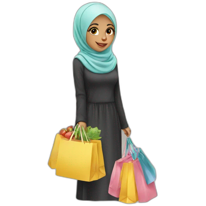 Hijab girl shopping emoji